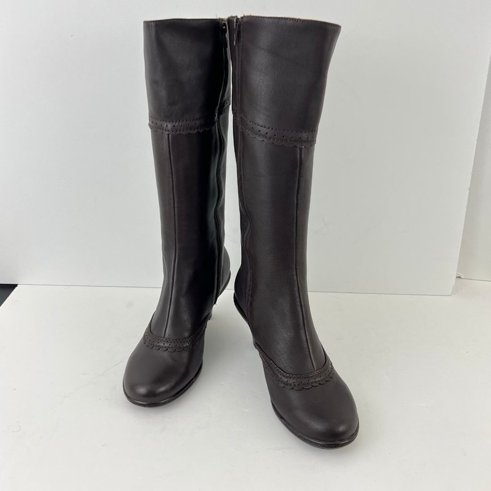 Sofft Ceville Knee Hi Boots Brown leather Lace detail